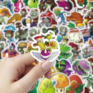 200贴植物大战僵尸卡通可爱周边游戏装 饰手账素材桌面贴画贴纸