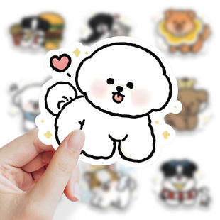 72张爆款呆萌小修狗卡通可爱小动物贴纸行李箱电脑平板水杯手机壳