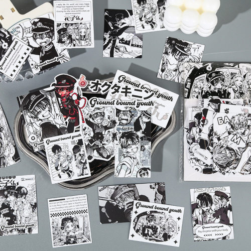 黑白日系复古贴纸海贼工藤NEW时光代理人排球少年漫画手帐防水帖