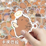 卡皮巴拉贴纸防水可爱手账素材高颜值卡通水豚女孩儿童行李箱贴画