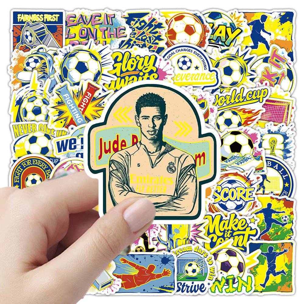 200张世界杯贴纸足球明星diy周边图案装饰手账行李箱防水标签贴画