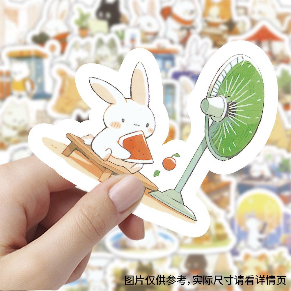 小动物的一天贴纸卡通Q版