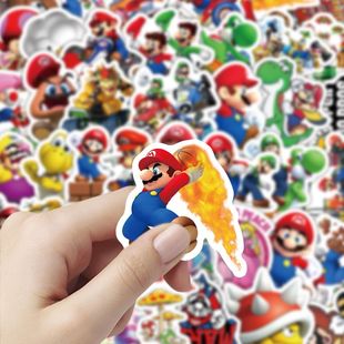 200贴马里奥贴纸可爱人物装 饰桌面笔记本diy手账素材卡通自粘贴画