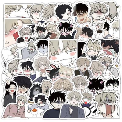 60张韩漫水边之夜贴纸吕太州金懿玄bl漫画周边高颜值装饰手机手账