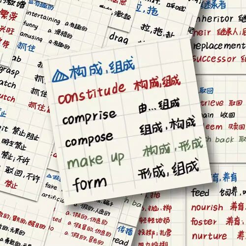 62张英语单词速记贴纸四六级