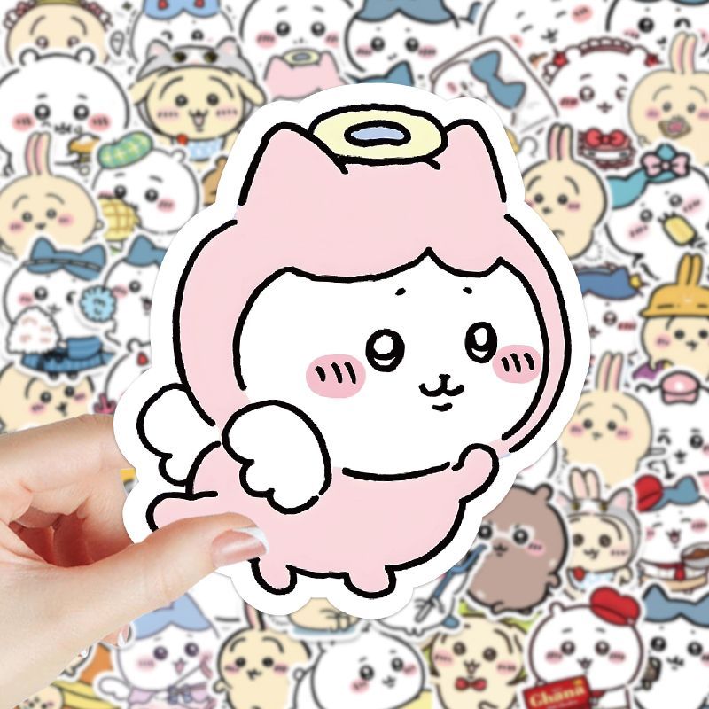 130张chiikawa吉伊卡哇贴纸日系卡通可爱周边装饰行李箱防水贴画