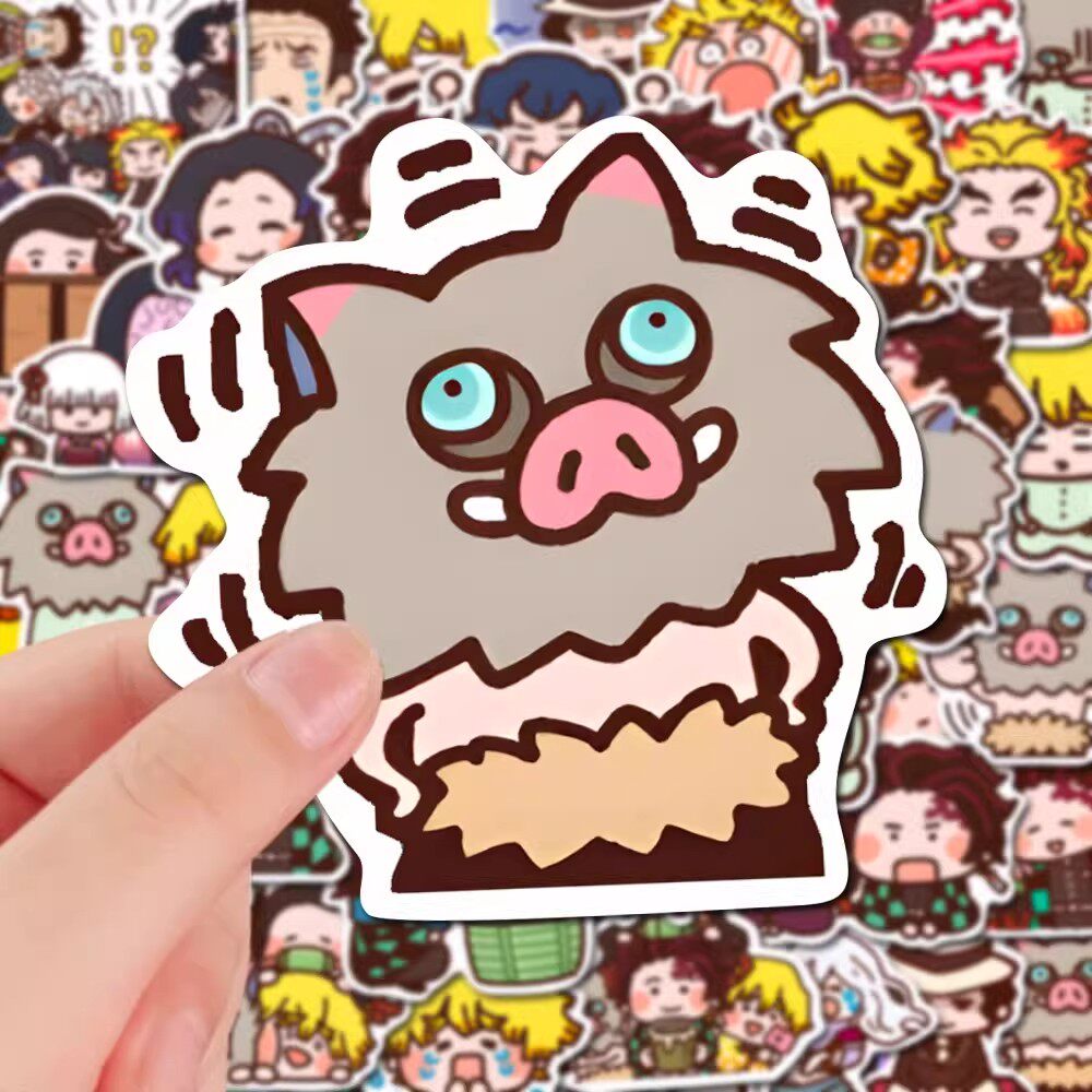 Q版鬼灭之刃贴画动漫周边贴纸同人可爱卡通贴画装饰diy手账防水