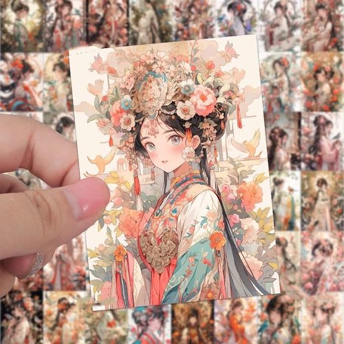 古风手账笔记本装饰62张唯美贴纸
