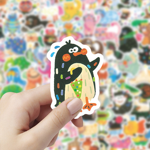 200张彩绘小动物贴纸防水