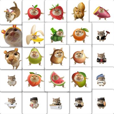喵叽叽喵搞笑表情包贴纸可爱搞怪小猫水果抽象diy手机笔记本装饰