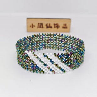 新款肯尼亚手环炫彩黑有弹力无弹力莱尔斯同款纯手工编织成品手链