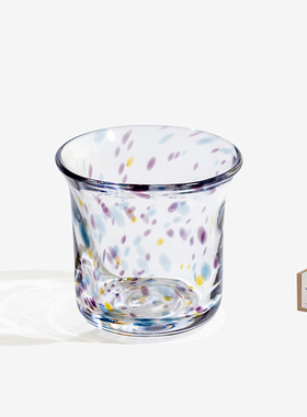 YYUN昀手工杯子玻璃杯水杯咖啡杯耐热茶杯波点杯清酒杯家用果汁杯