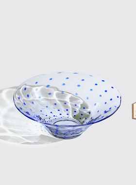 昀/YYUN 玻璃碗波点日式酱料碗蔬菜沙拉碗甜品早餐燕麦碗冰激凌碗