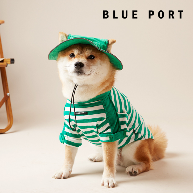 BluePort春夏装纯棉条纹T恤海魂衫中小型犬猫衣服狗狗弹力打底衫-封面