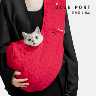 Blue port宠物绗缝斜挎包猫咪中小型犬便携出行外出背包防水透气