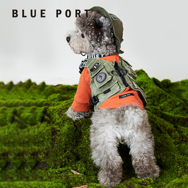 BluePort狗狗衣服夏天工装牵引马甲背心泰迪雪纳瑞小型犬宠物衣服