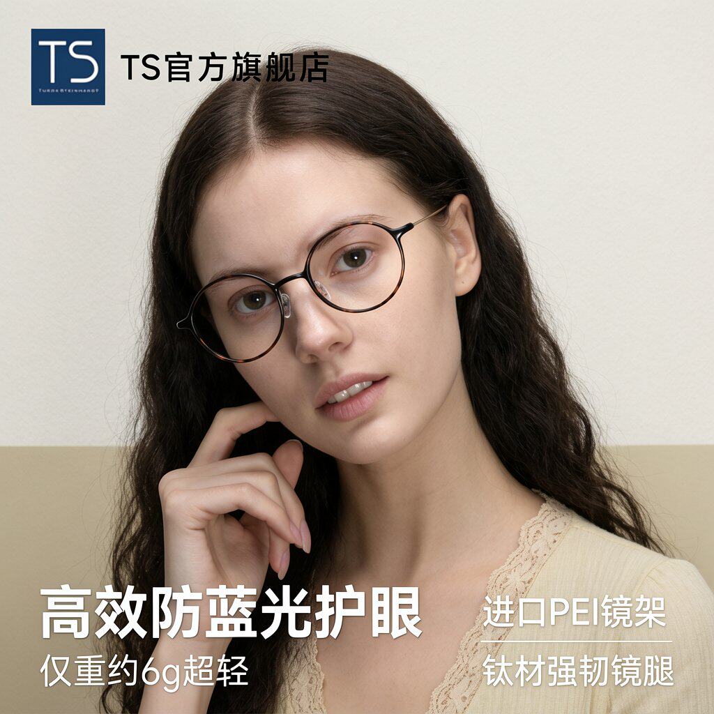 TS眼镜男女款近视眼镜韩国原创设计防蓝光眼镜框超轻眼镜架FTS013
