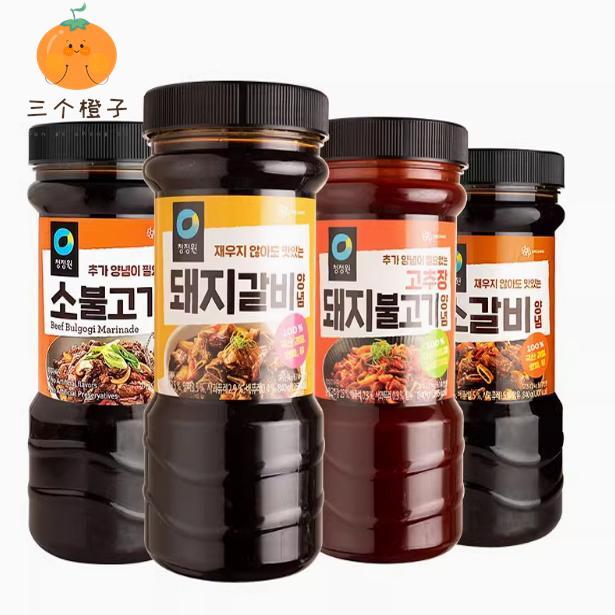 韩国进口烤牛肉酱840g清净园猪肉酱猪排酱牛排腌肉酱韩式烧烤酱料