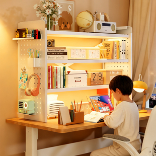 桌面置物架桌上书架洞洞板家用学习书桌多层办公室工位收纳展示架