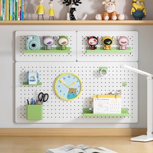 洞洞板家用置物架挂钩配件免打孔圆孔造型上墙书桌墙面可磁吸定制