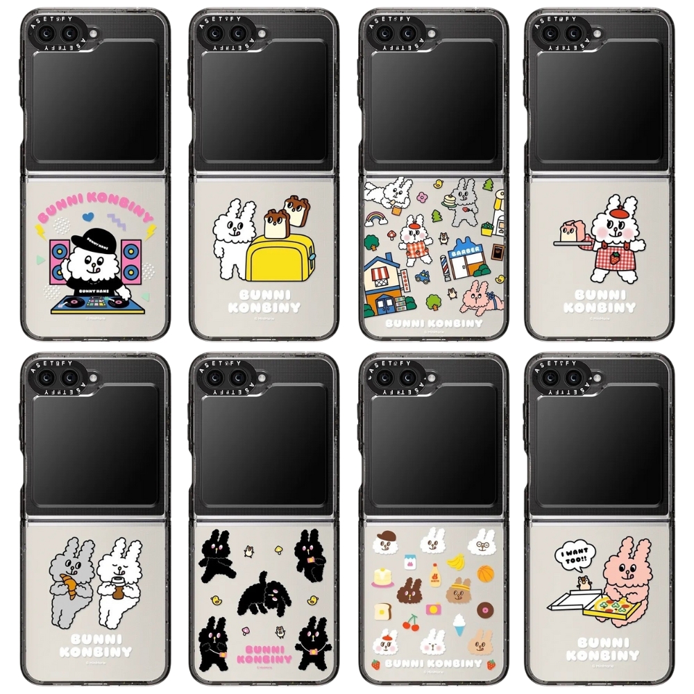 适用于三星折叠Zflip6 Konbiny小兔 适用Zflip5手机壳Samung Zflip4透明亚克力3代高级防摔可爱保护套