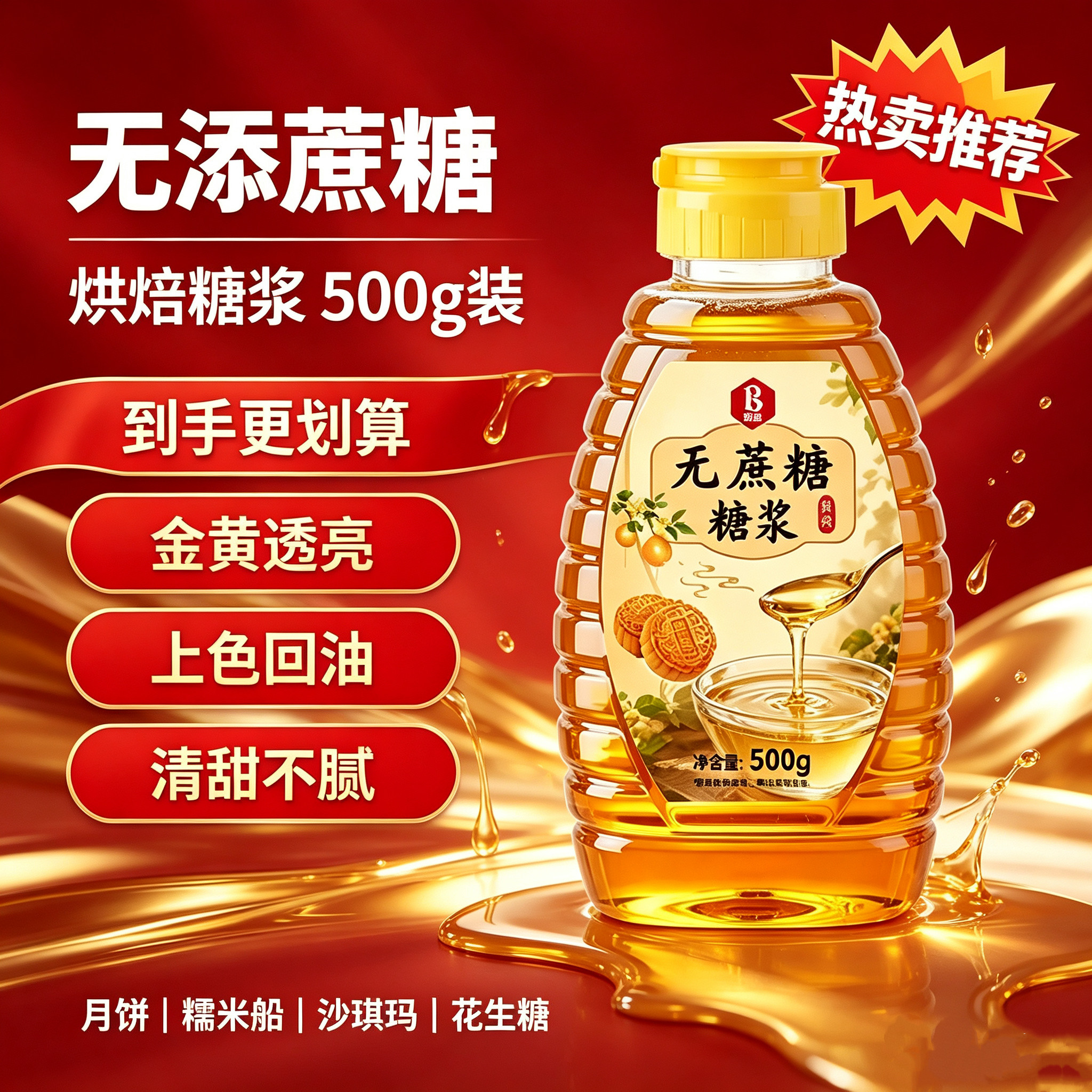糖尿人专用食品无糖精可以吃的月饼糖浆转化换糖浆烘焙专用原材料