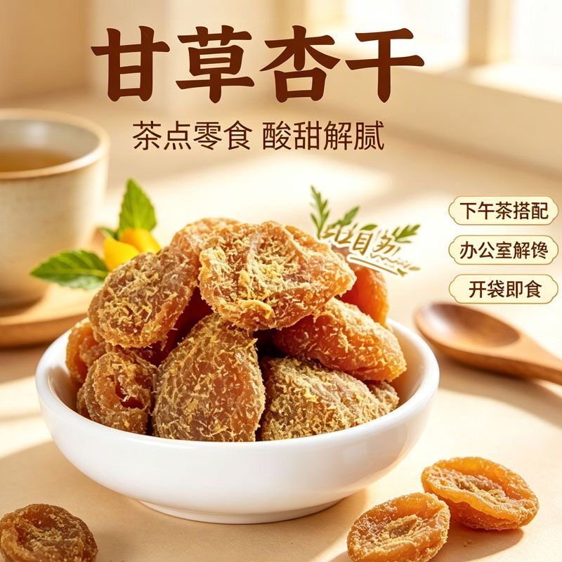无糖精的零食品小糖人可以吃甘草杏干袋装果脯蜜饯休闲办公室零食