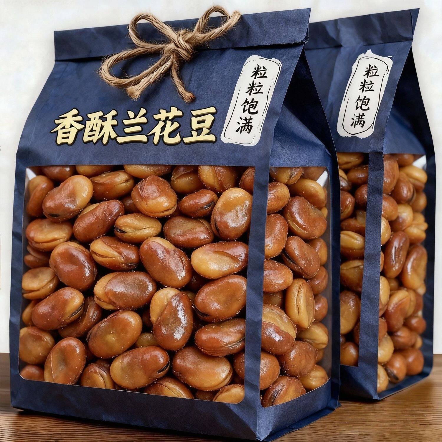 【净重】天津特产优质油炸兰花豆香酥下酒菜蚕豆无干燥剂