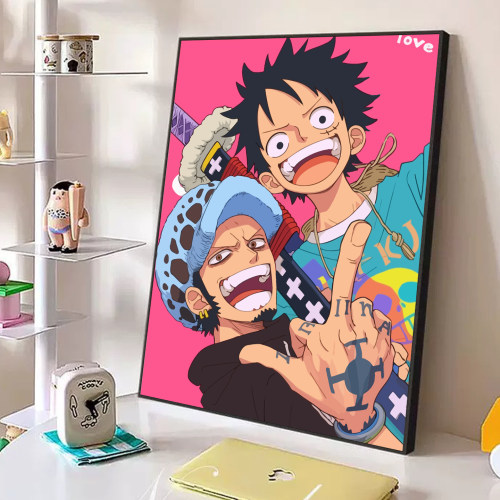 卡通动漫周边海贼王路飞索隆画画