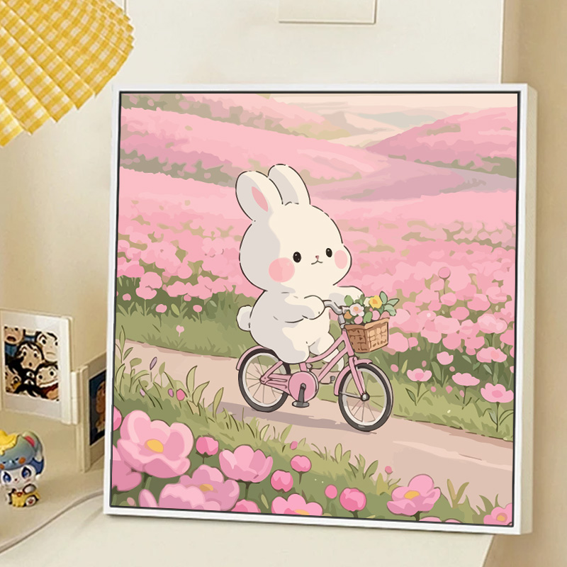 兔子乐园 数字油画diy手工丙烯填充填色手绘涂色卡通儿童装饰画画图片