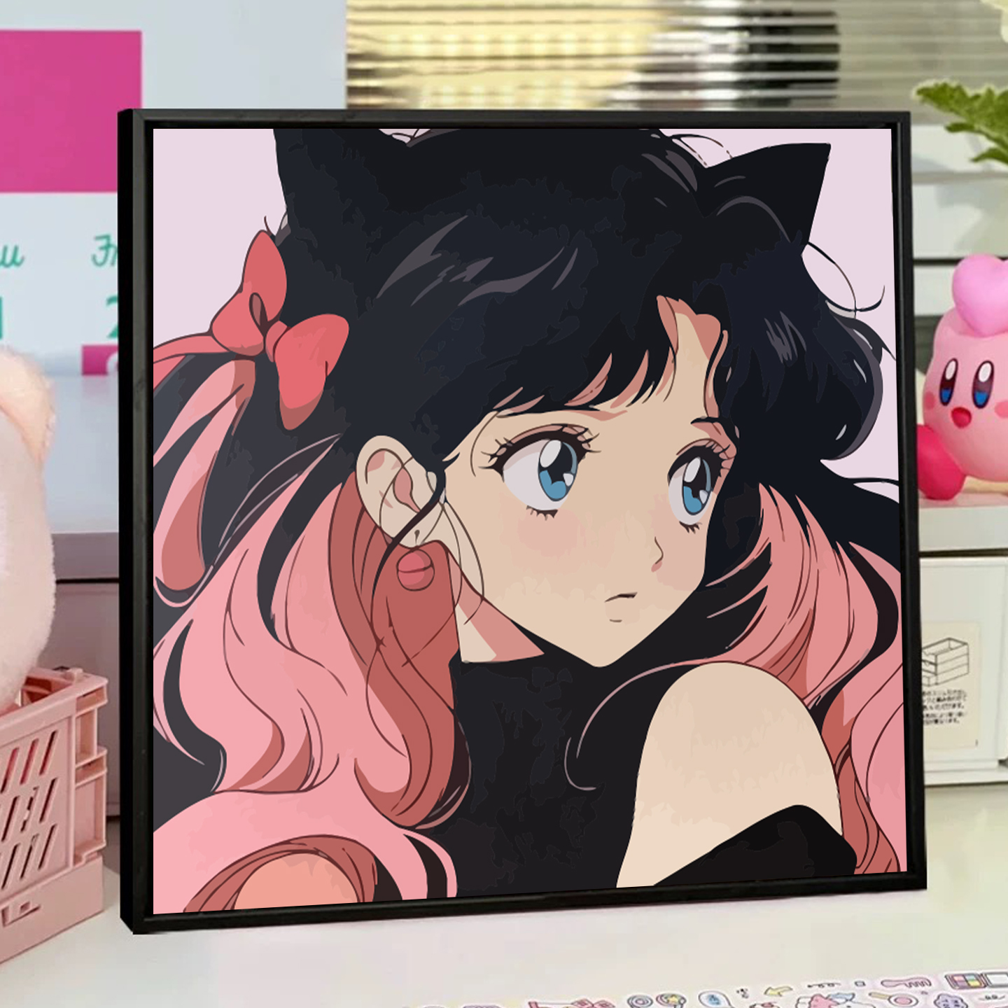 美少女战士数字油画动漫卡通手工涂填色diy丙烯装饰画简单高颜值图片
