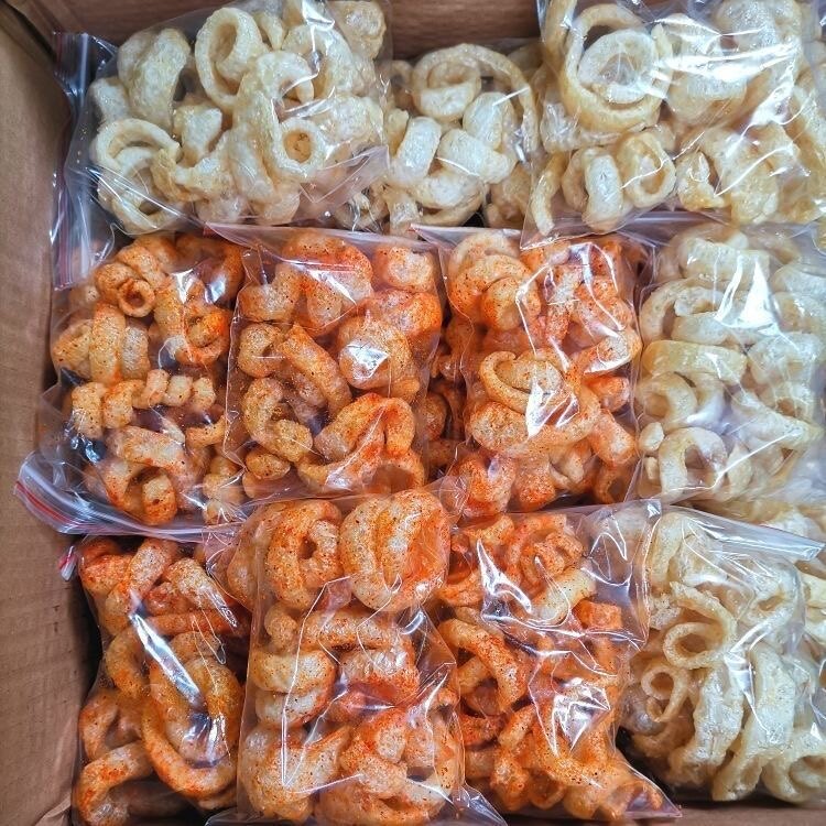 云南特色傣族小吃 炸猪皮 麻辣泡皮 原味泡皮 特色小吃 10克