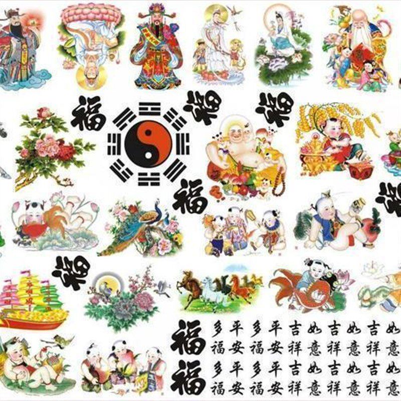 新款葫芦水转印贴画纸图案贴纸自粘印花大多功能中小尺寸彩绘专用