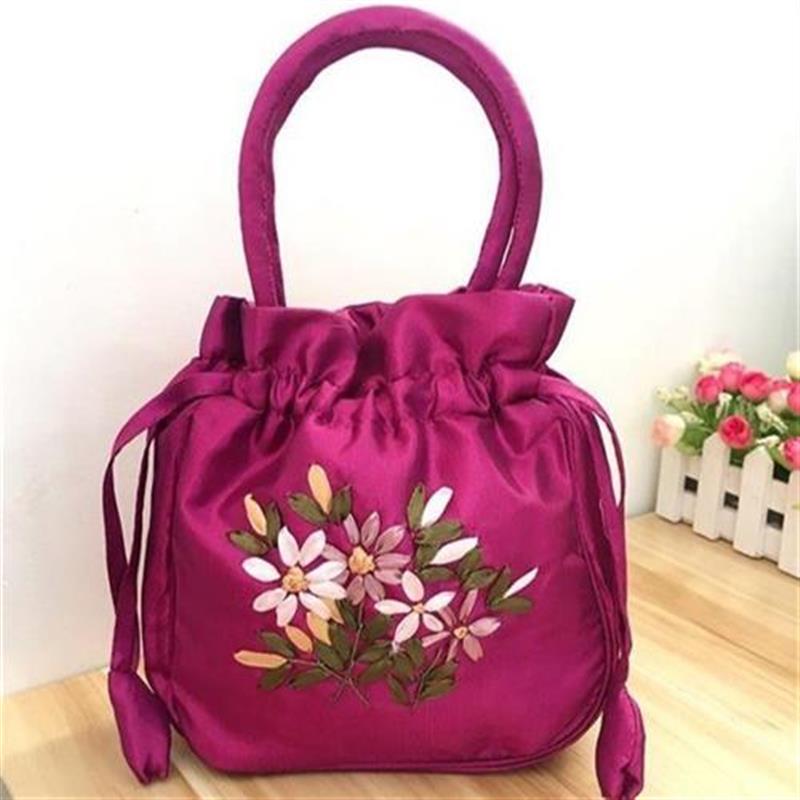 手提汉服小包百搭布绣花手机包仙女荷包圆底小袋子民族风布袋斜挎