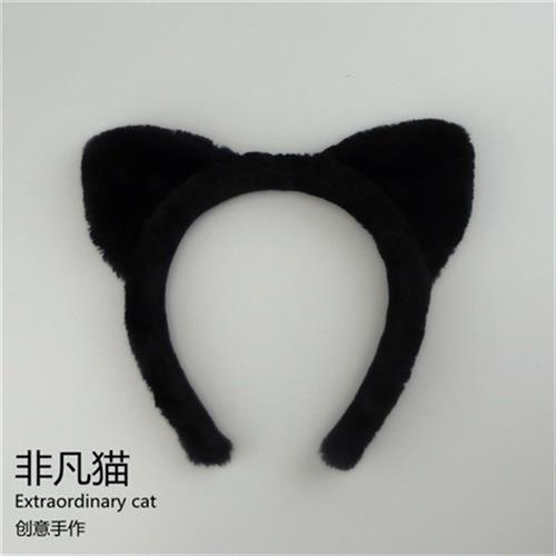 非凡猫新小s同款猫耳朵发箍韩国兔耳朵洗脸发带发饰宽边头箍头饰.