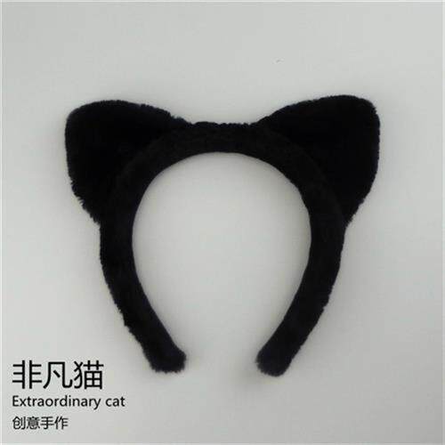 非凡猫新小s同款猫耳朵发箍韩国兔耳朵洗脸发带发饰宽边头箍头饰.