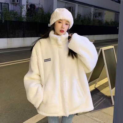 羊羔绒外套女秋冬2025年新款女装炸街加绒加厚休闲百搭韩版卫衣