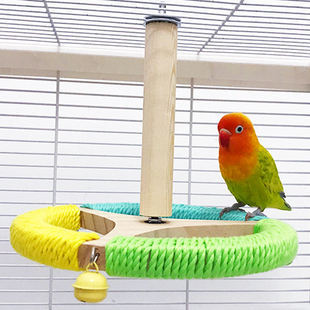 鹦鹉玩具站杆方向盘旋转桌面站架小鸟风车互动玄凤虎皮牡丹转转乐