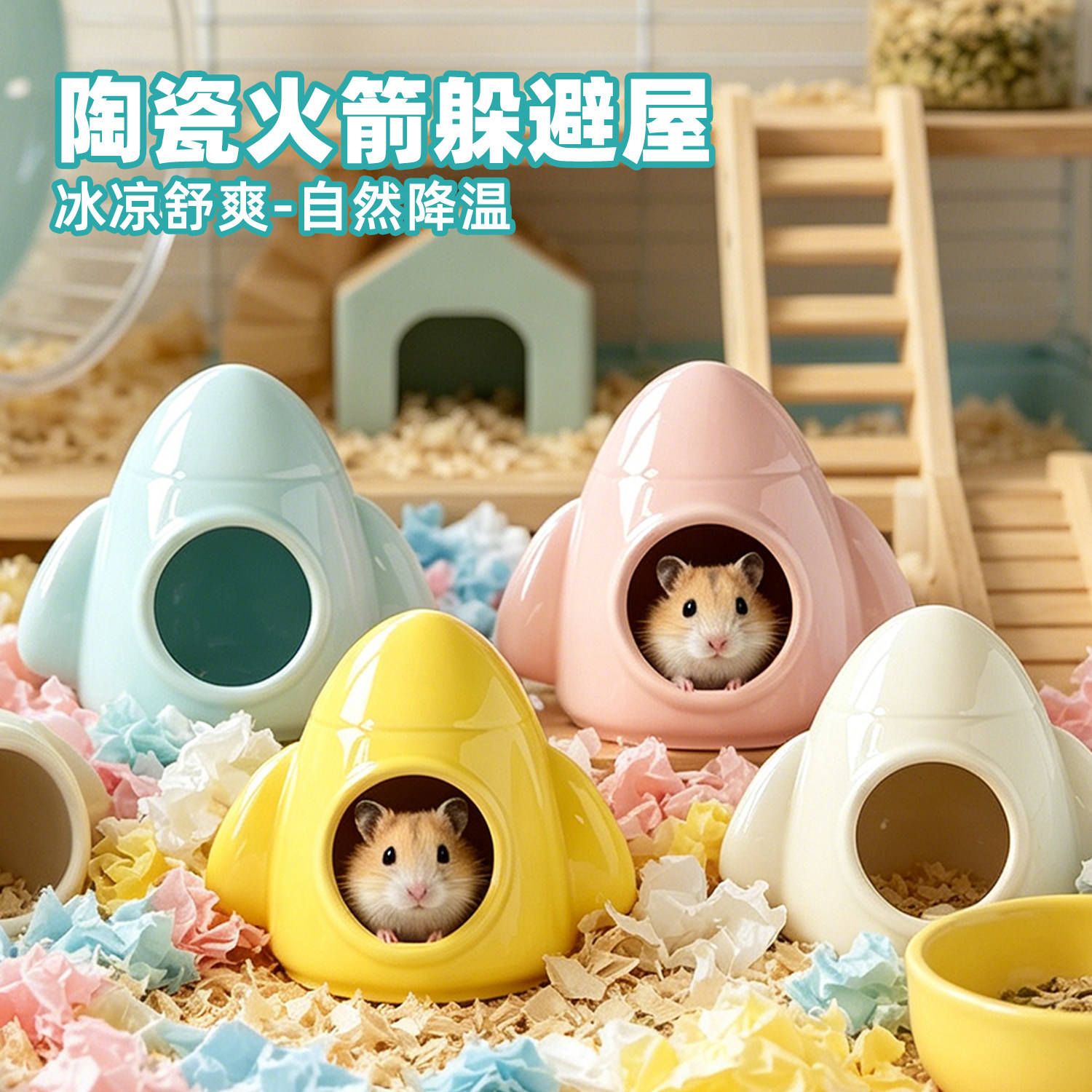 仓鼠陶瓷窝躲避屋降温避暑睡觉房
