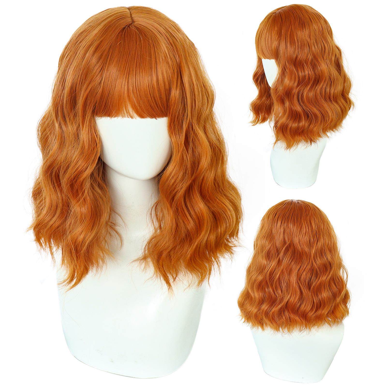 原宿软妹假发 棕色齐刘海泡面卷 蛋卷 水波纹卷lolita假发