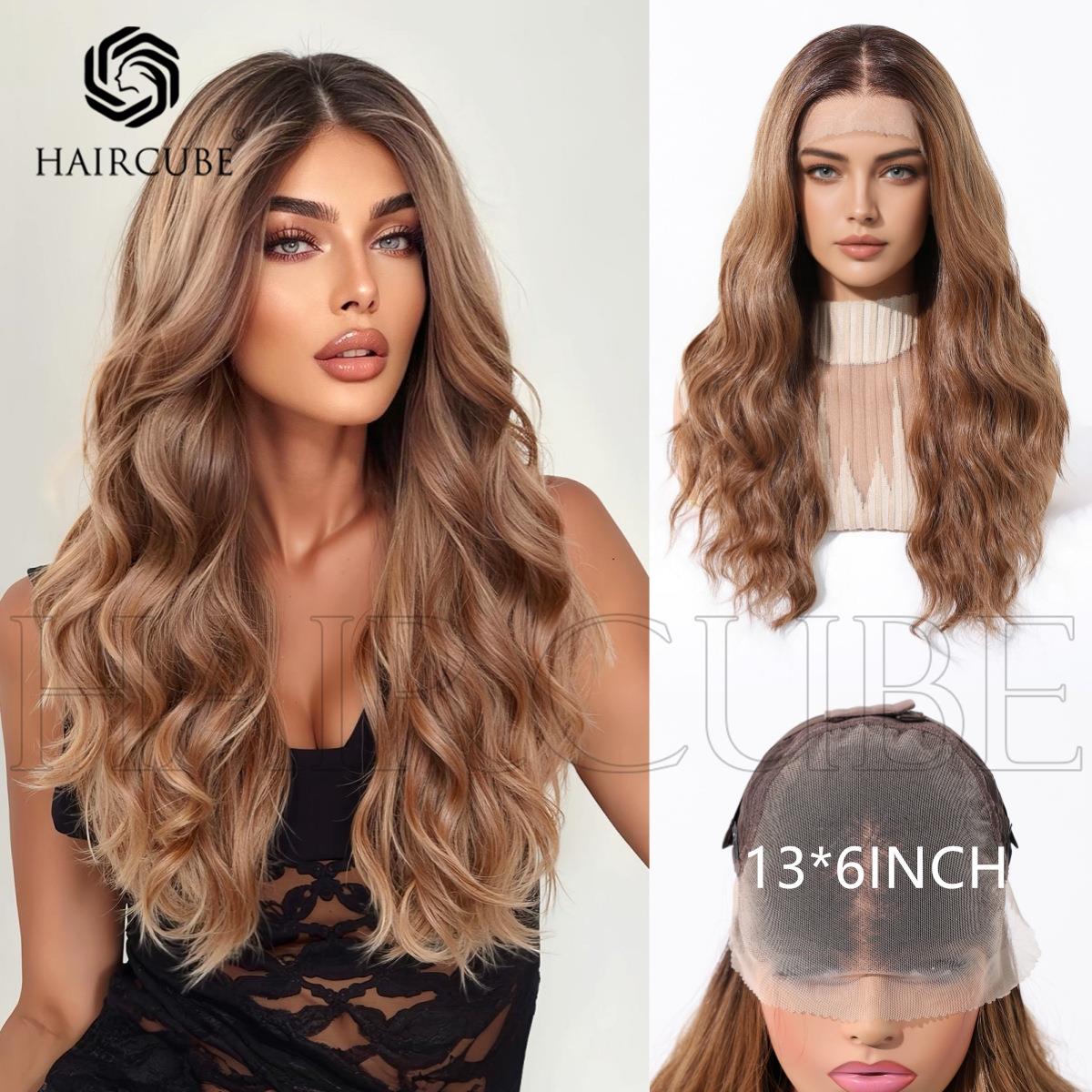 蕾丝假发日本丝13*6inch大面积自然随意分缝假发头套欧美波浪卷发