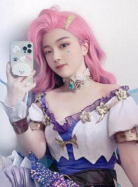 LOL英雄联盟KDA Seraphine 萨勒芬妮星籁歌姬cos假发厂家