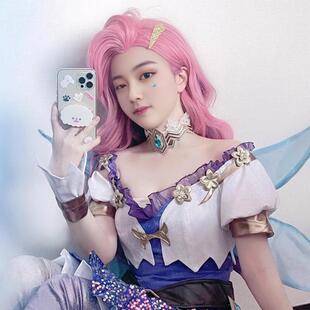 LOL英雄联盟KDA Seraphine 萨勒芬妮星籁歌姬cos假发厂家