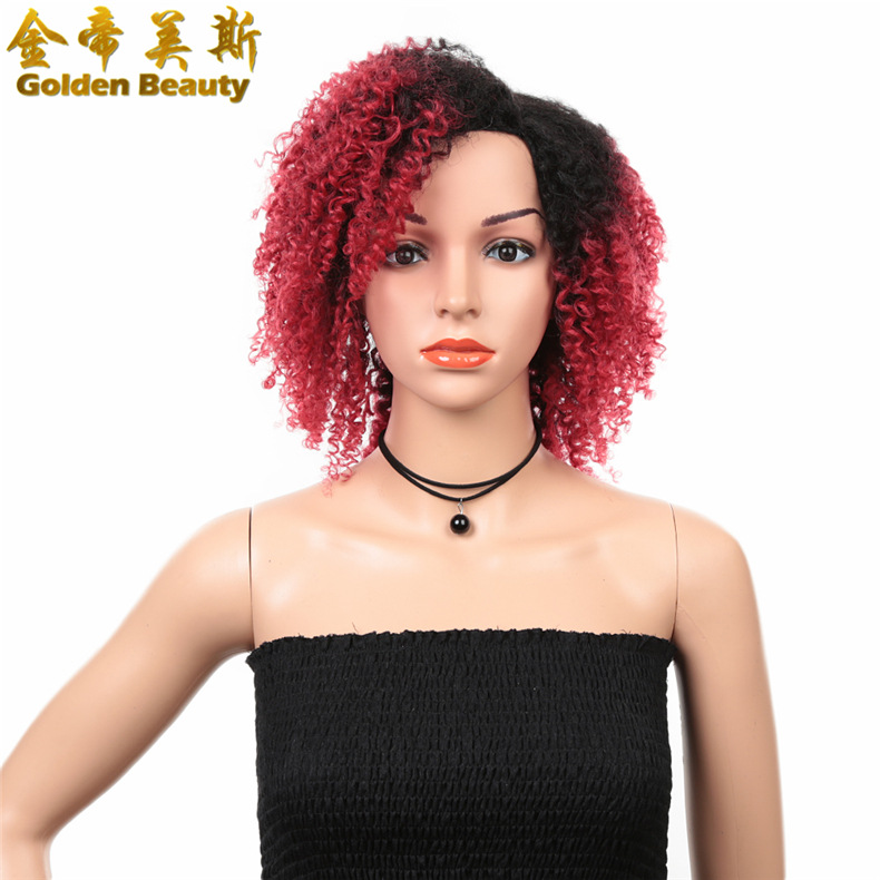 12英寸欧美非洲短卷发女士短假发低温丝小卷渐变头套TALISA wigs