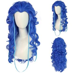 哪吒之魔童闹海 敖闰cos假发古风美人尖挑染蓝色鬓发长波浪卷