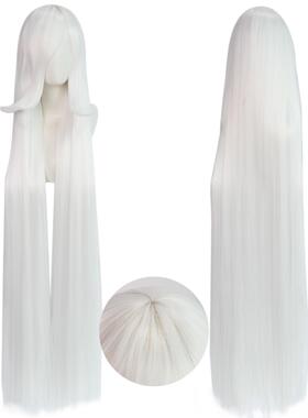 万用150cm毛娘角色造型通用款白色长直发 玫瑰网