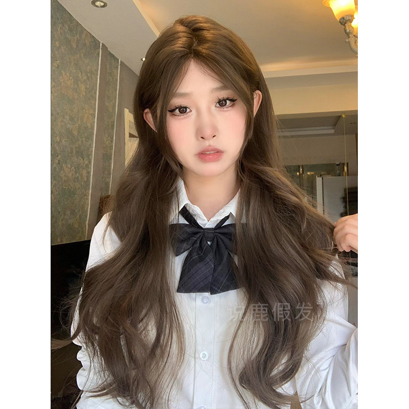 说鹿【女神降临】假发女日常网红长卷发自然逼真一字蕾丝全头套