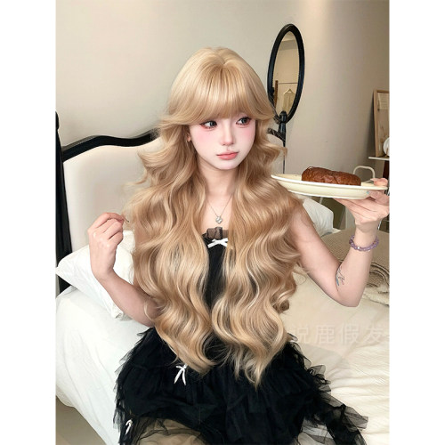 说鹿假发女日常网红假发自然逼真甜美韩系全头套式