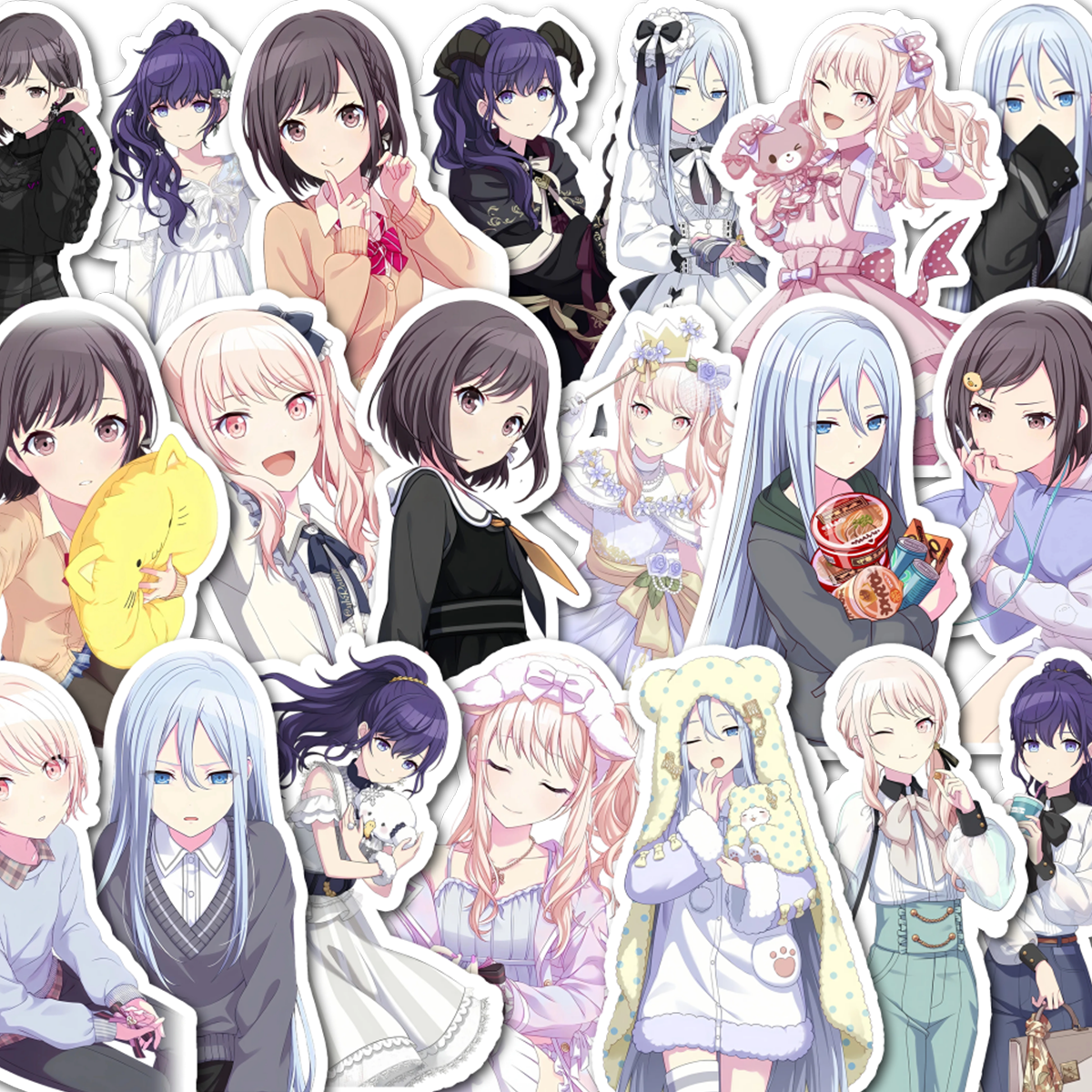 啤酒烧烤25时全员半身高清可爱防水贴纸 周边物料手机电脑diy贴画