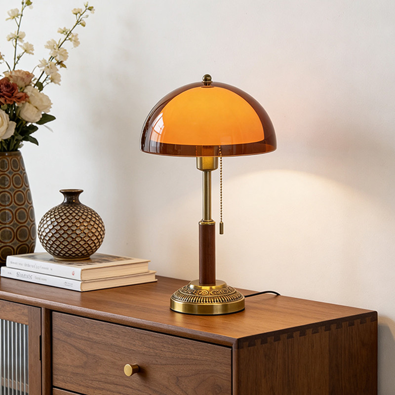复古铁艺实木台灯书房卧室床头灯亚克力灯罩装饰氛围感高级感灯具,家装灯饰光源,装饰台灯,淘宝优惠券,粉丝福利购,淘宝优惠卷